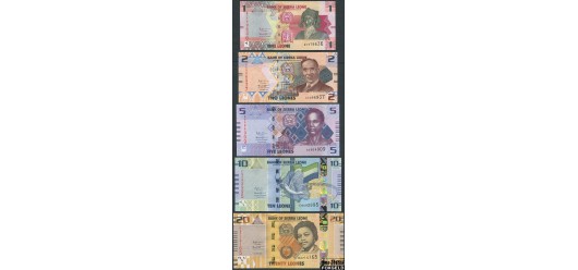 Сьерра-Леоне 1, 2, 5, 10, 20 леоне 2022  UNC P:NEW 1400 РУБ