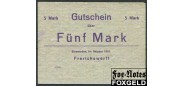 Einswarden / Oldenburg 5 Mark 1918 Frerichswerft XF B3 120.01b 350 РУБ