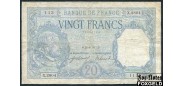 Франция Banque de France 20 франков 1917 Sign. J.Laferriere E.Picard. 25=8=1917 VG-aF P:74 8000 РУБ
