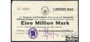 Stollberg Sachsen 1 Mio. Mark 1923 Bezirksverband der Amtshauptmannschaft auf Commerz- u. Privatbank aVF В8:892.c 1000 РУБ