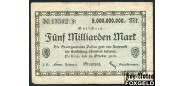 Passau Bayern 5 Mrd. Mark 1923 Stadt Passau F B8:4243.l 500 РУБ