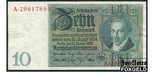 Германия Reichsbank 10 рейхсмарок 1929 1 тип (металлография) aVF Ro.173a 400 РУБ