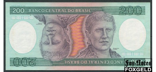 Бразилия 200 крузейро ND(1984) Sign.21 (Ernane Galvêas / Affonso C. Pastore).  Литеры АА.  Series 2997-4960 UNC P:199b 120 РУБ