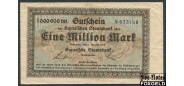 Bayern Bayerische Staatsbank 1 Mio. Mark 1923 1. August 1923. №  # (# 4 мм, д. - 21 мм, голубой) VF BAY218b 400 РУБ