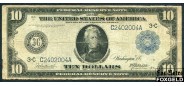 США Federal Reserve Note 10 долларов 1914 Series of 1914. Sign. Burke McAdoo VG-aF Fr:912 9000 РУБ