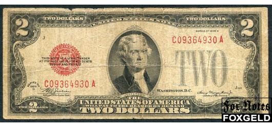 США United States Note 2 доллара 1928 МУЛ Series of 1928D  Пдпс.: Julian Morgenthau aVG Fr:1505m 5500 РУБ