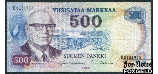 Финляндия 500 марок 1975  F-aVF P:110 13500 РУБ