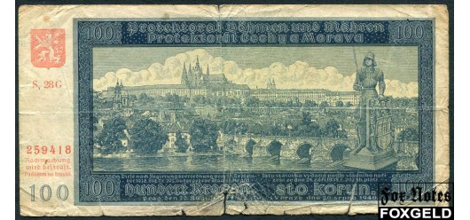 Протекторат Богемия и Моравия 100 крон 1940  G Ro:560d 300 РУБ