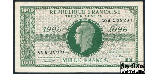 Франция Tresor Central 1000 франков ND(1945)  XF P:107 / VF12 8500 РУБ