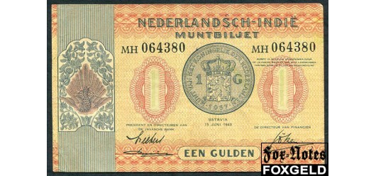 Нидерландская Индия 1 гульден 1940  VF+ P:108а 2500 РУБ