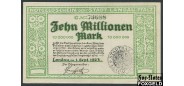Landau in der Pfalz 10 Mio. Mark 1923 1. Sept. 1923.  WZ. Hakenmaander #5mm B8:2878.c C№73688