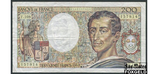 Франция 200 франков 1992 sign. D.Brunnel  J.Bonnardin A.Charriau F++ P:155e 480 РУБ