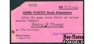GOEPPINGEN Wurttemberg 50 R. Pfennig 1947 гашение XF-aUNC  1500 РУБ