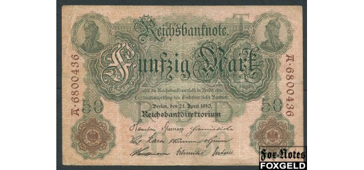 Германия Reichsbank 50 марок 1910  F Ro:42 200 РУБ