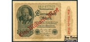 Германия Reichsbank 1 Mrd. Mark 1923 Ндпч. На 1000 марках. в/з Kreuzbluten Тип. U (W. Crüwell, Dortmund) VF Ro:110f 600 РУБ