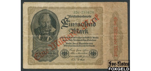 Германия Reichsbank 1 Mrd. Mark 1923 Ндпч. На 1000 марках.в/з 1000M Тип. C (Неустановленна) VG Ro:110b 200 РУБ