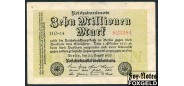 Германия Reichsbank 10 Mio. Mark 1923 22. August 1923. в/з Hakenstern   HO (Gebr. Hoesch, Hamburg) aUNC Ro:105a 350 РУБ