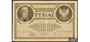 Польша Polska Krajowa Kasa Pożyczkowa 1000 марок польск. 1919 в/з соты, #6 VF+ M22b / P:22 5000 РУБ