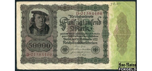 Германия Reichsbank 50000 Mark 1922  F Ro:78 400 РУБ