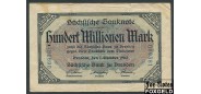 Sachsischen Bank zu Dresden 100 Mio. Mark 1923  F SAX21 400 РУБ