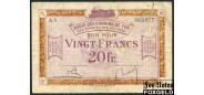 Regie des Chemins de fer des Territories Occupes Рейнланд 20 франков ND(1923)  aF Ro:862a 14000 РУБ