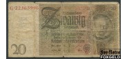 Германия Reichsbank 20 рейхсмарок 1929 1 тип (металлография) G Ro:174a 160 РУБ