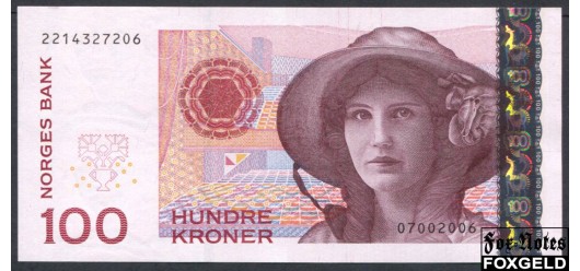 Норвегия Norges Bank 100 крон 2006 Sign. Gjedrem Eklund UNC P:49c 1800 РУБ