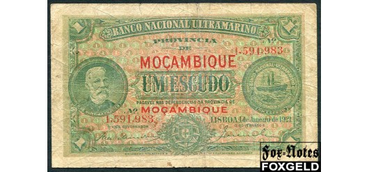 Мозамбик Португальская Восточная Африка 1 эскудо 1921  F P:66b 2500 РУБ