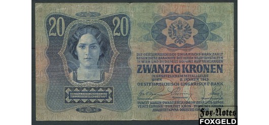 Австро-Венгрия 20 крон 1913  F P:13 KK120 400 РУБ