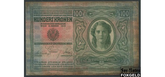 Австро-Венгрия 100 крон 1912  VG P:12 KK119 220 РУБ