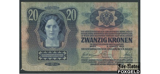 Австро-Венгрия 20 крон 1913  F P:13 KK120 400 РУБ