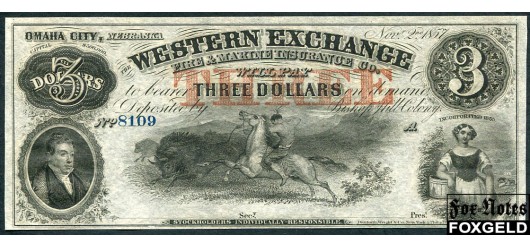 Western Exchange Fire & Marine Insurance Co США 3 доллара 1857  aUNC  14000 РУБ