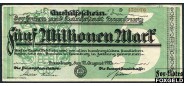 Finanzdeputation und Hauptstaatskasse, Hamburg 5 Mio. Mark 1923 11.8.1923 Wz dunkel Kreuze. Х #. Серии D VF HAM20c 400 РУБ