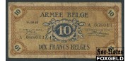 Бельгия Armee Belge 10 франков 1946 Оккупационный выпуск в Германии VG-aF P:M4a 2500 РУБ
