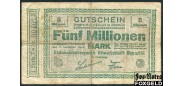 Hamborn-Neumuhl Rheinland 5 Mio. Mark 1923 Steinkohlenbergwerk Gewerkschaft Neumühl VG B7:2107.k 800 РУБ