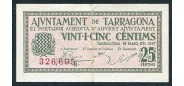 Испания 25 сантимов 1937 AJUNTAMENT DE TARRAGONA VF  1000 РУБ