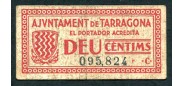 Испания 10 сантимов 1937 AJUNTAMENT DE TARRAGONA F  1000 РУБ