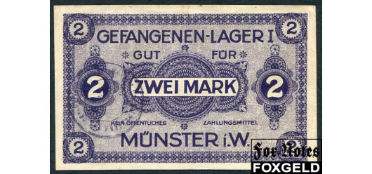 KGL Gefangenenlager I. Munster Westfalen. Лагерь военнопленных 2 Mark ND  VF Ti:05.10B 2000 РУБ