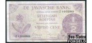 Нидерландская Индия De Javasche Bank 50 центов 1948 F P:97 1300 РУБ