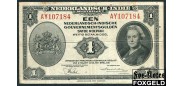 Нидерландская Индия De Javasche Bank 1 гульден 1943 VF P:111а 1400 РУБ