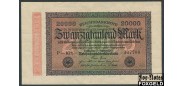 Германия Reichsbank 20000 Mark 1923 20.2.1923 в/з Hakenshtern Типография KH (J. C. König & Ebhardt, Hannover) #6 VF Ro:84e 150 РУБ
