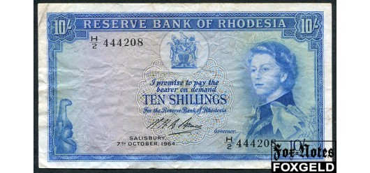 Родезия 10 шиллингов 1964 7TH OCTOBER, 1964. F P:24 9000 РУБ