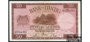 Данциг Bank von Danzig 50 гульденов 1937  aVF Ro:843 / P:65 45000 РУБ