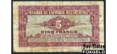 Французская Западная Африка 5 франков 1942 С #. В левой подпс. V узкое. F P:28b 2500 РУБ