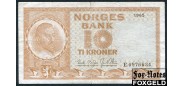 Норвегия Norges Bank 10 крон 1965 Sign. Brofoss Ottesen aF P:31c 700 РУБ