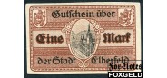 Elberfeld Rheinprovinz 1 Mark 1918 15.11.1918, Wz. Z-Muster, kleine KN, Serie A aUNC B3.124.09a 350 РУБ