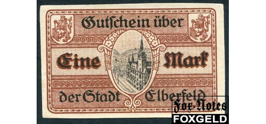 Elberfeld Rheinprovinz 1 Mark 1918 15.11.1918, Wz. Z-Muster, kleine KN, Serie A aUNC B3.124.09a 350 РУБ