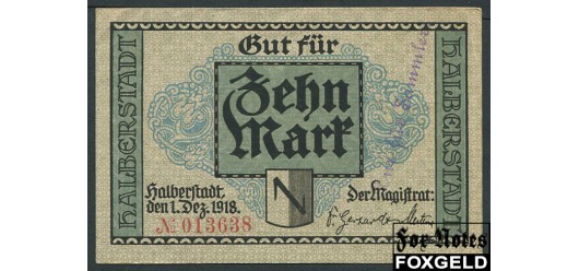 Halberstadt Provinz Sachsen 10 Mark 1918  XF  350 РУБ