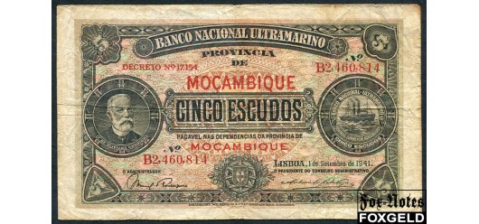 Мозамбик Португальская Восточная Африка 5 эскудо 1941  F P:83 7000 РУБ