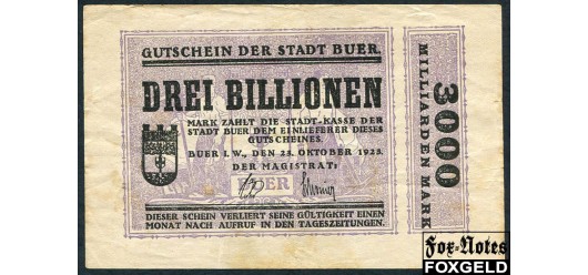 Buer Westfalen 3 Billionen Mark 1923 25. October 1923. VF В7:659.h 3500 РУБ